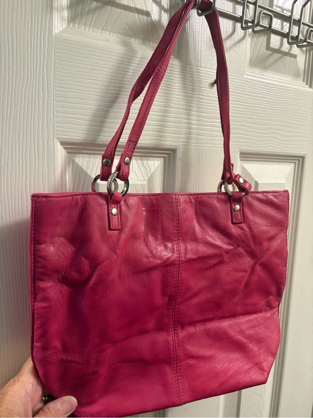 Wilsons Leather Pink Leather Shoulder Tote